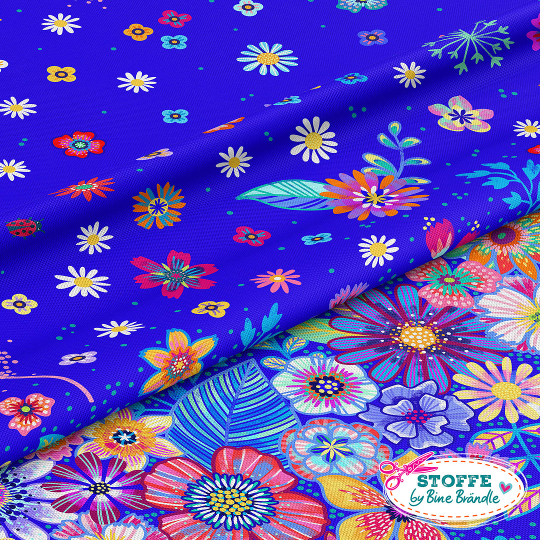 Blumenmeer Dunkelblau - Stoff Klassiker