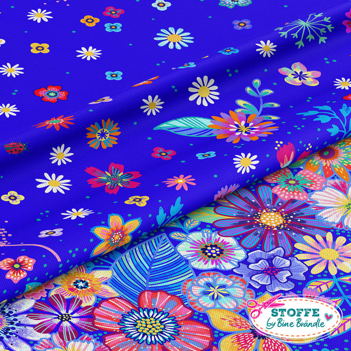 Blumenmeer Dunkelblau - Stoff Klassiker