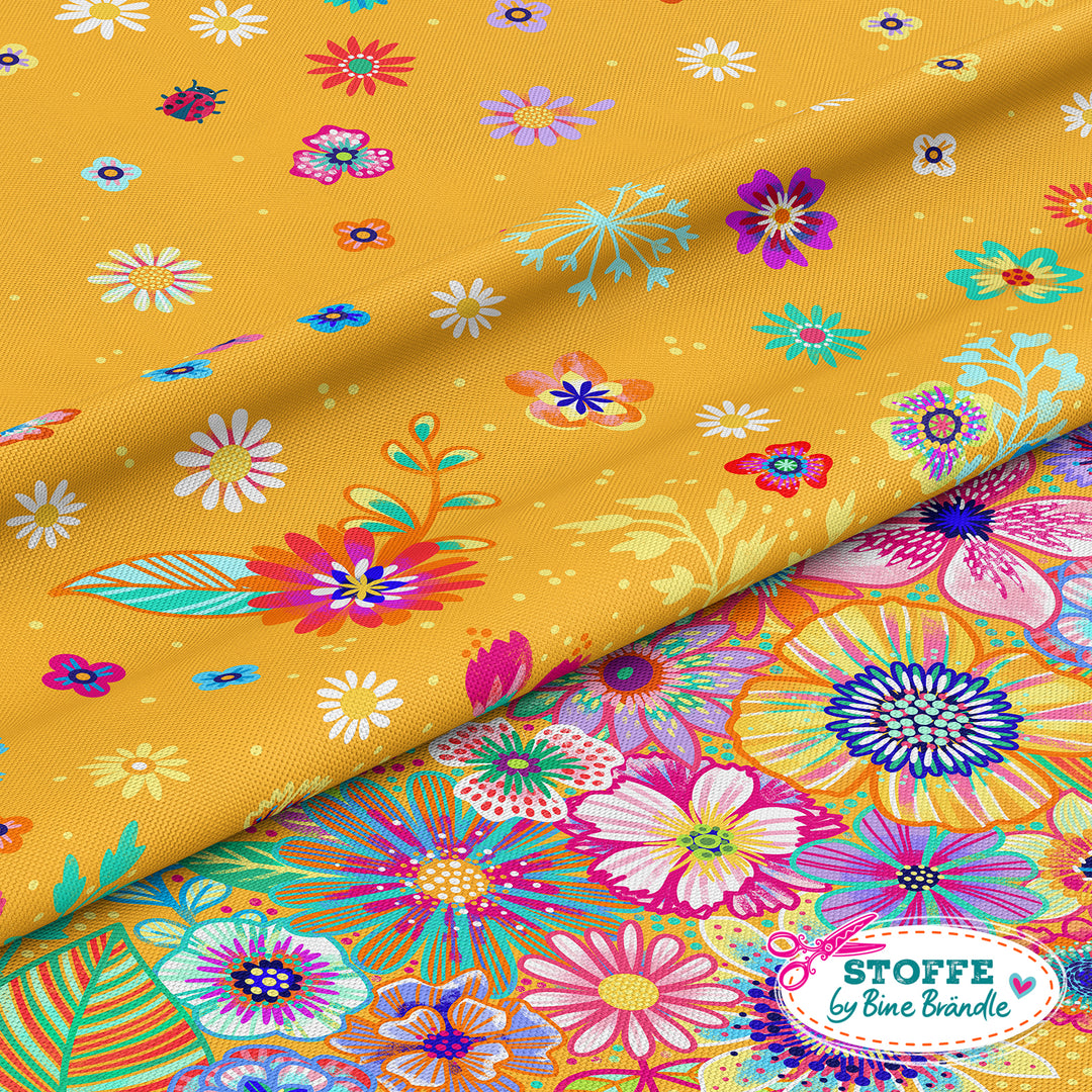 Blumenmeer gelb - Stoff Klassiker