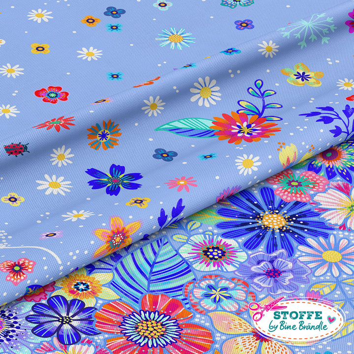 Blumenmeer Hellblau - Stoff Klassiker