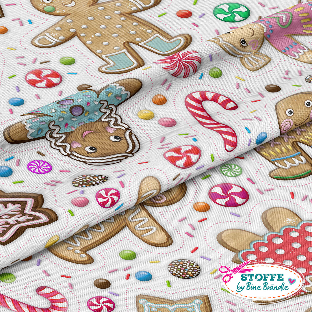 Lebkuchenmännchen groß weiß - Stoff Klassiker