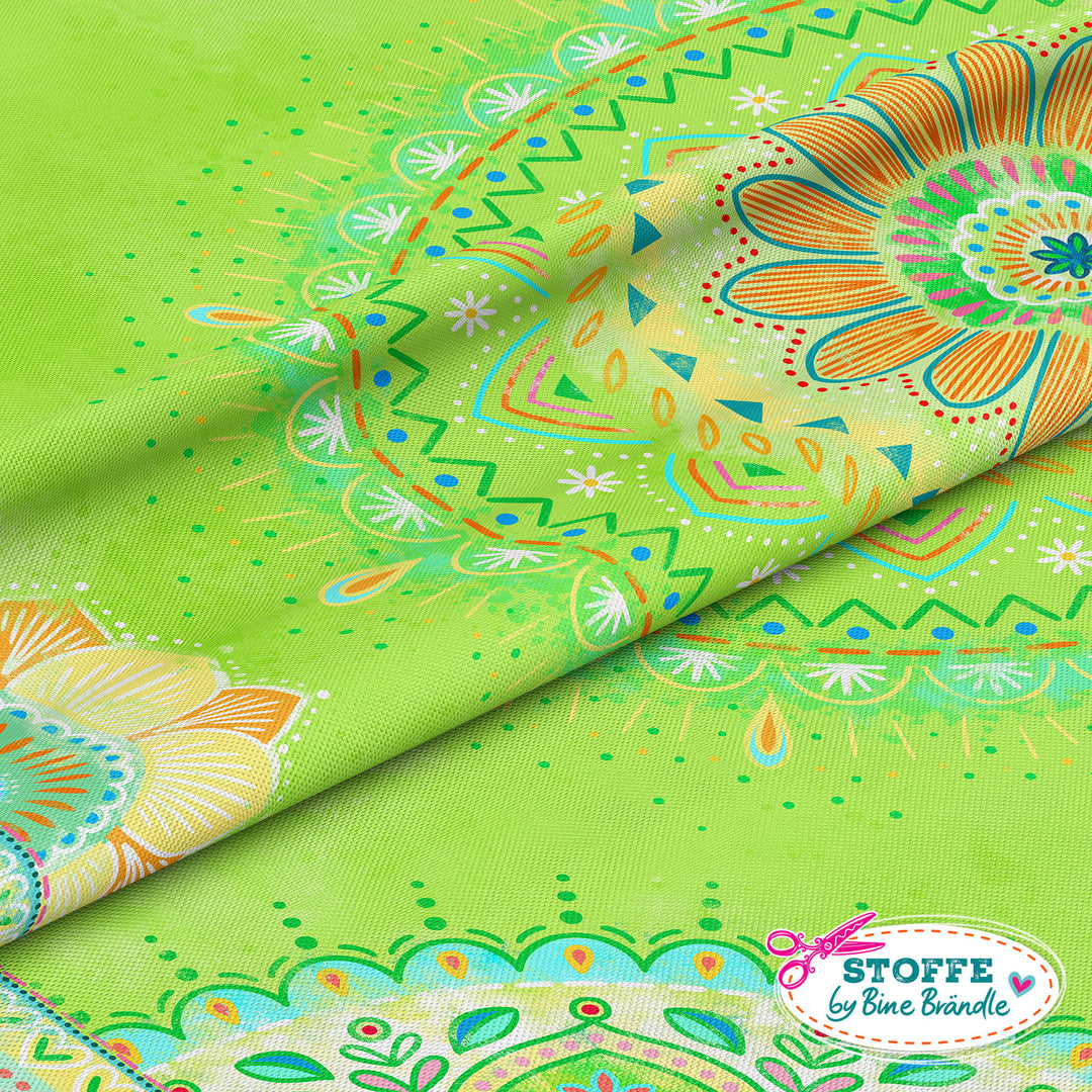 B-Ware Mandalas grün – Stoff