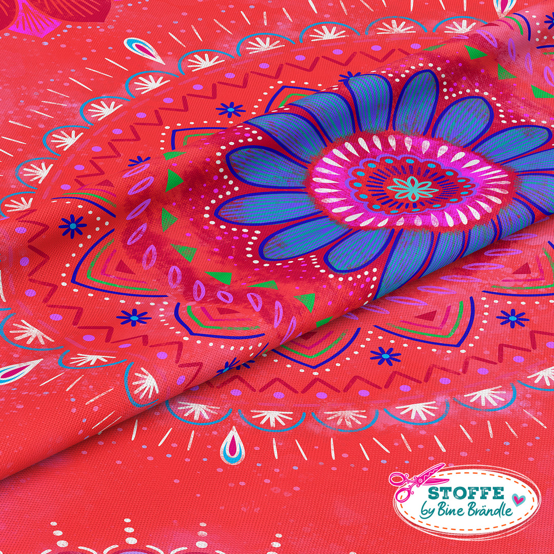 Mandala rot - Stoff Klassiker