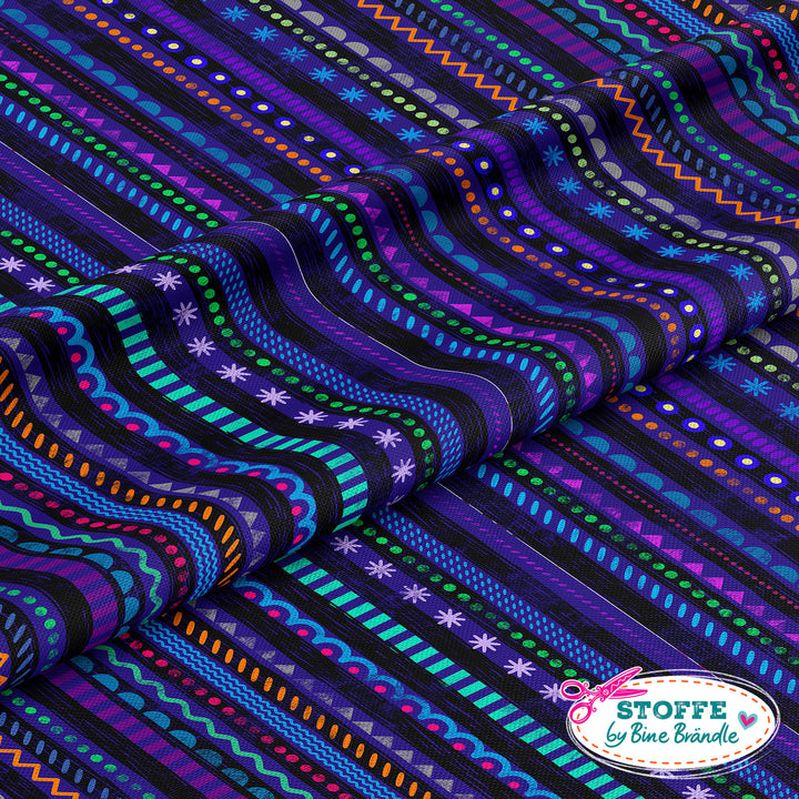 Mitternachts Multistreifen - Stoff Klassiker