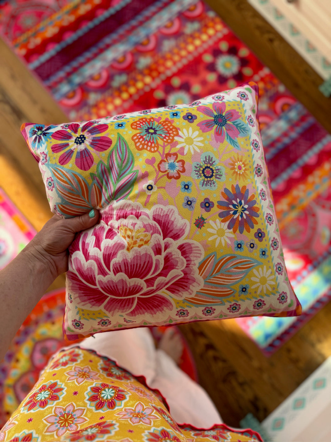 Dekokissen - Blumen Zauber - Gelb - 40 x 40 cm