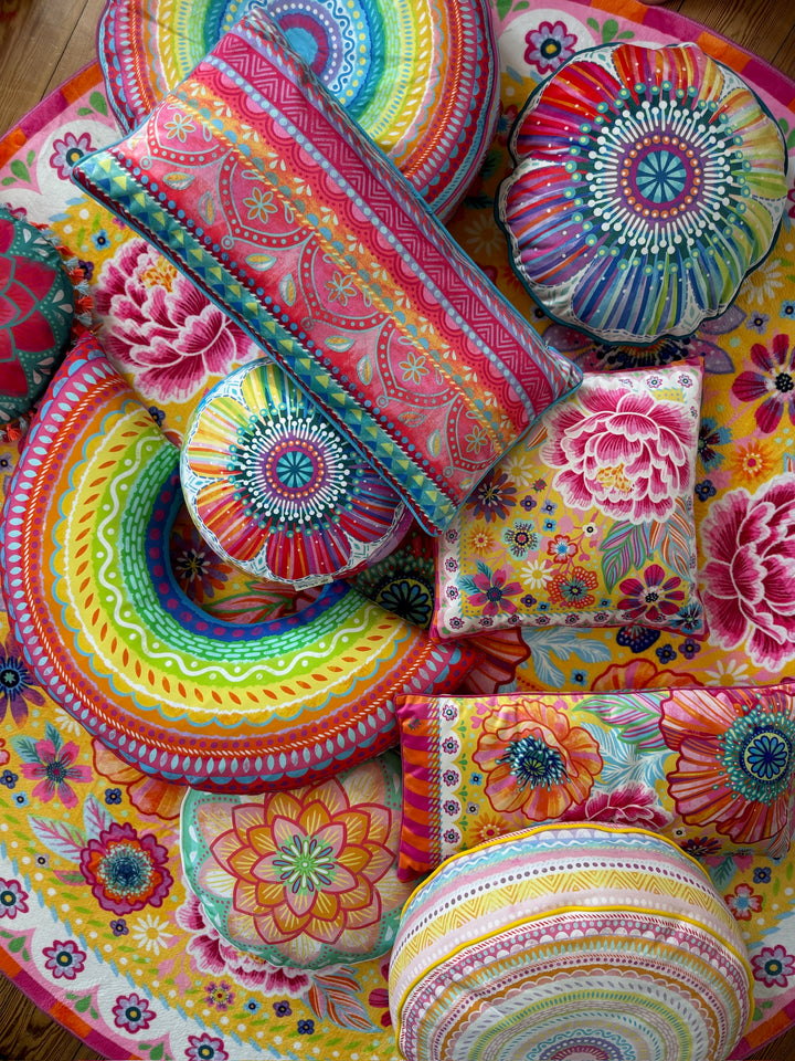 Dekokissen - Blumen Zauber - Gelb - 40 x 40 cm