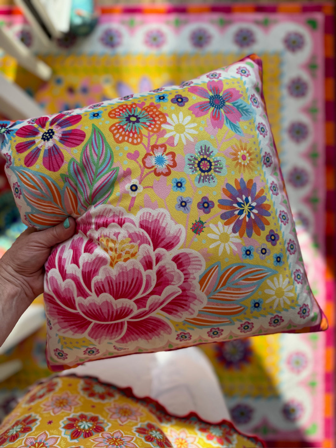 Dekokissen - Blumen Zauber - Gelb - 40 x 40 cm