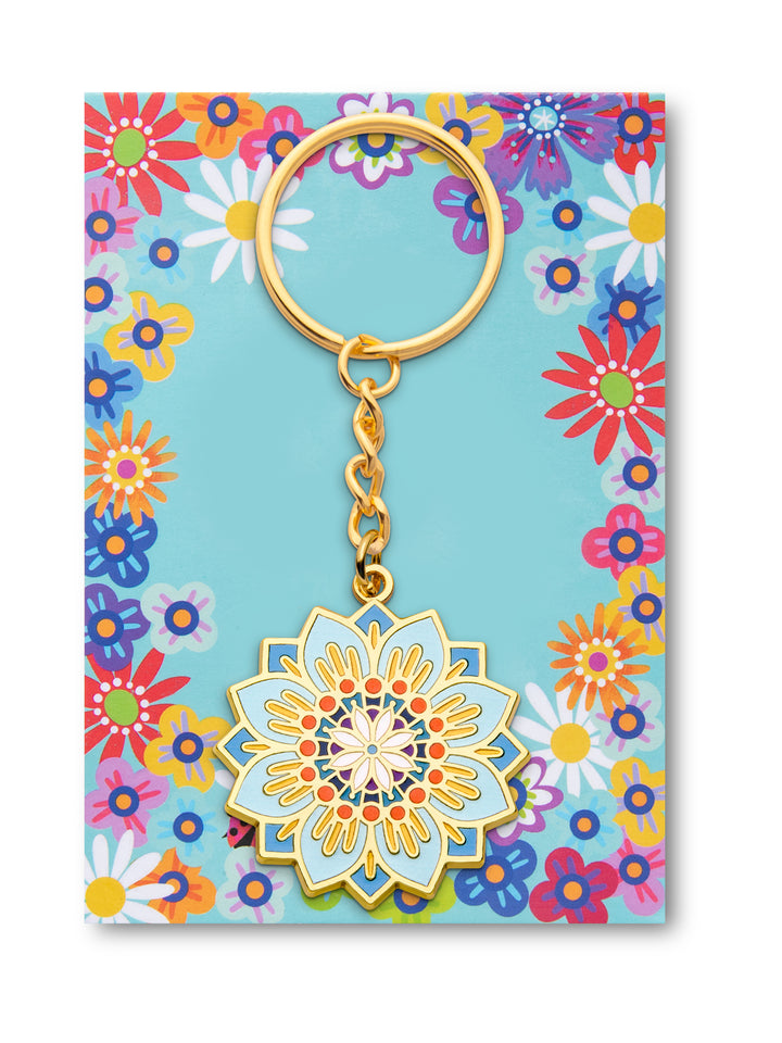 Schlüsselanhänger türkise Blume