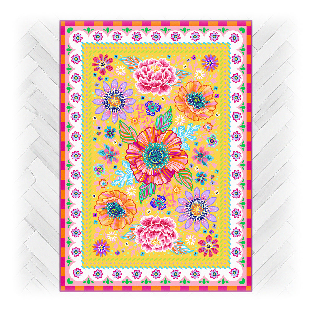 Teppich - Blumen Zauber - Gelb