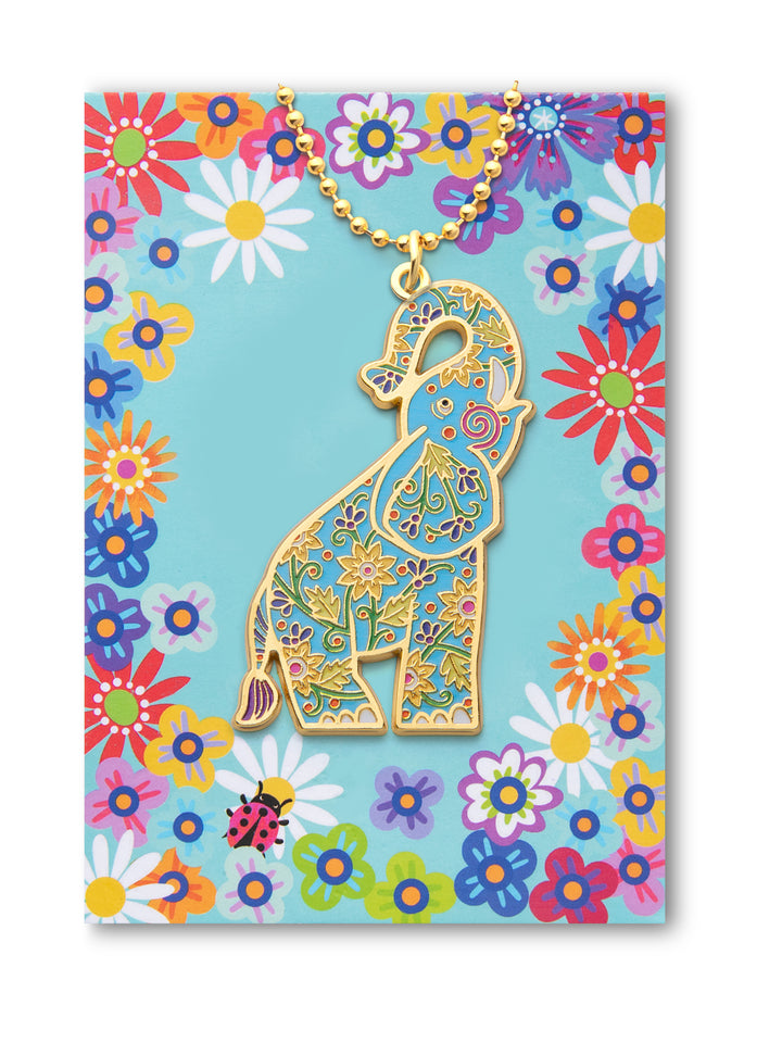 Halskette Elefant hellblau