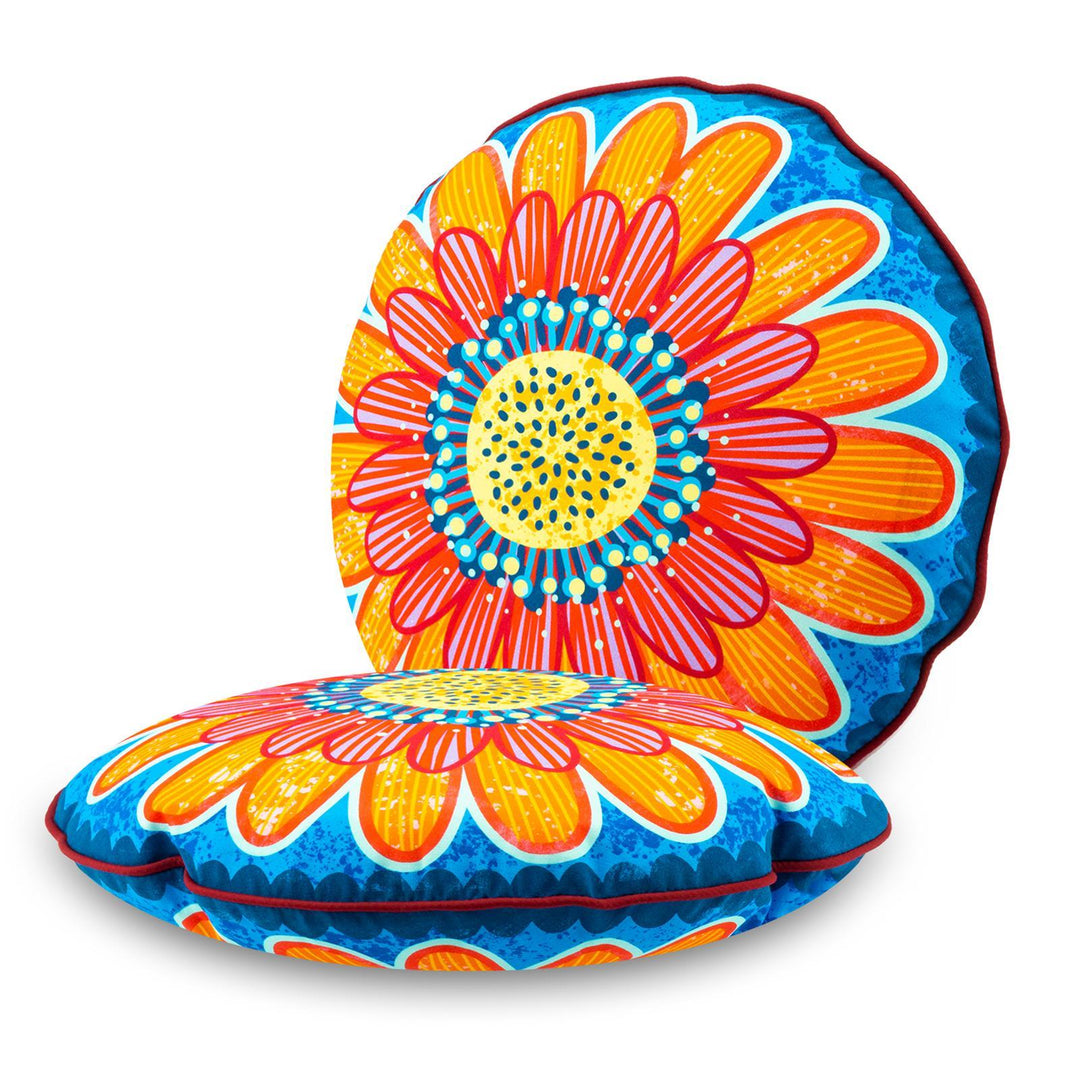 Dekokissen - Orange trifft Blau - 42 cm