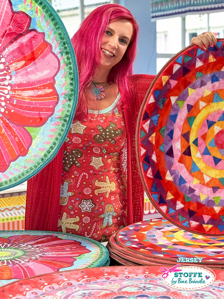 Lebkuchenmännchen klein rot - Stoff Klassiker