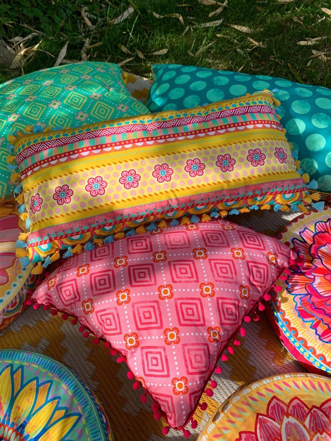 Dekokissen - Bordürenliebe Gelb - 60 x 30 cm