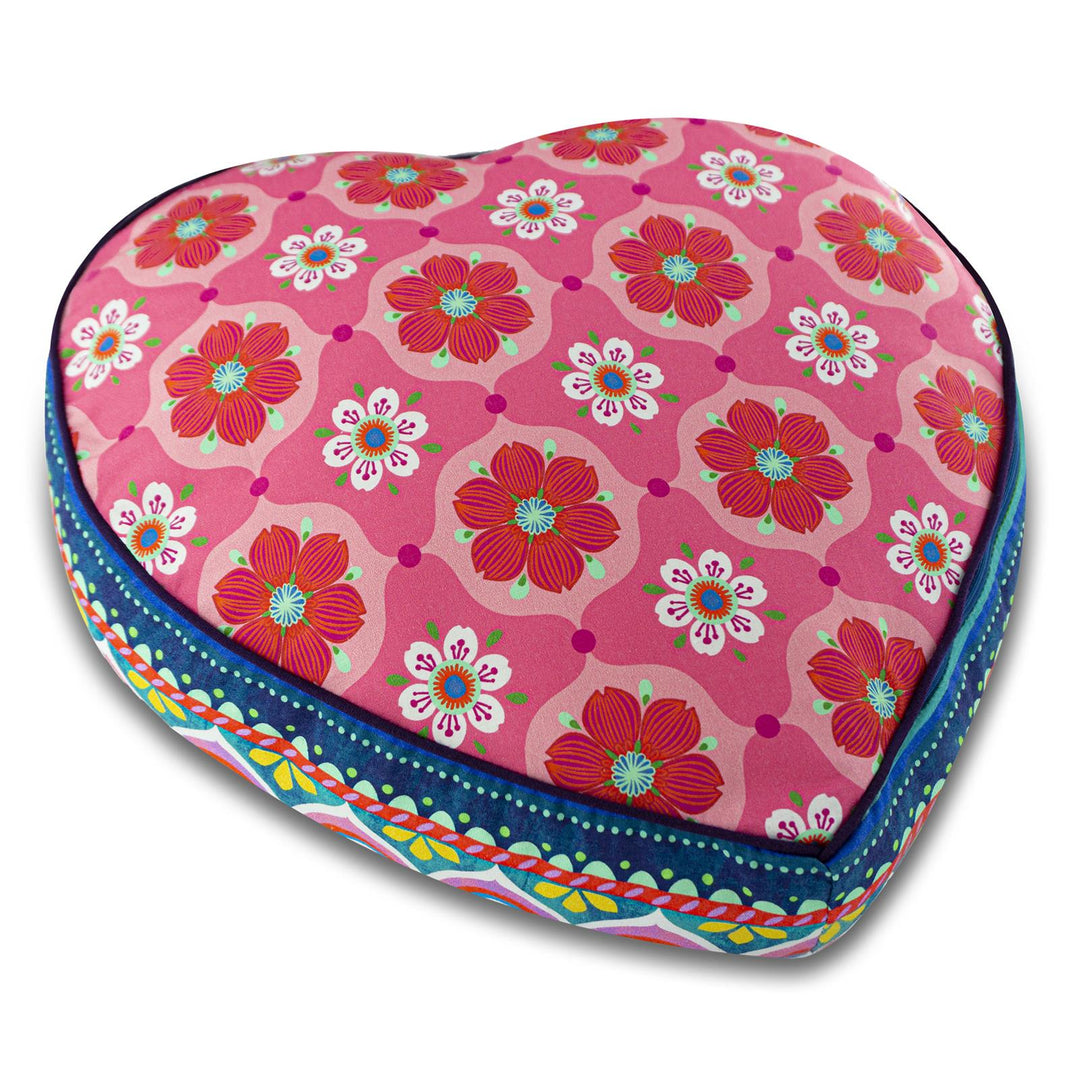 Dekokissen - Herz Grün mit Bordürenrand - 45 x 45 cm