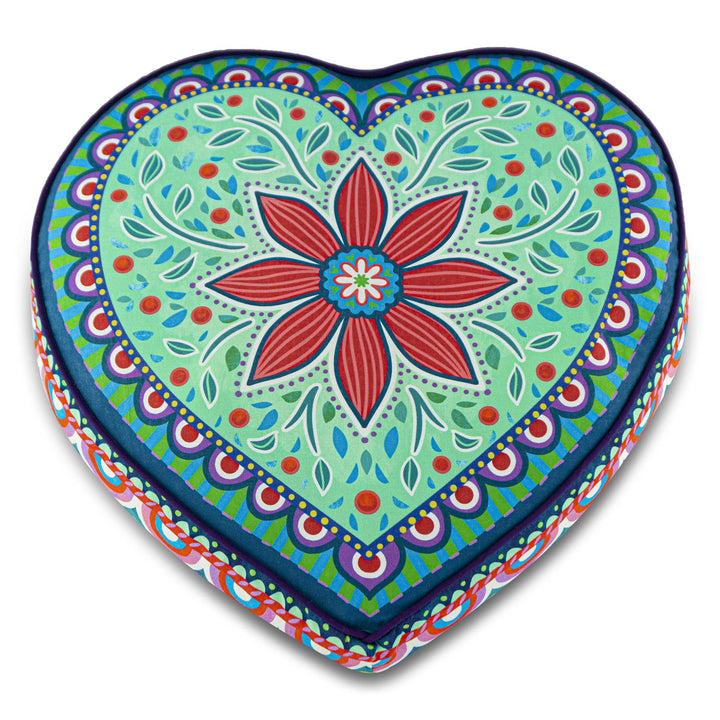 Dekokissen - Herz Grün mit Bordürenrand - 45 x 45 cm