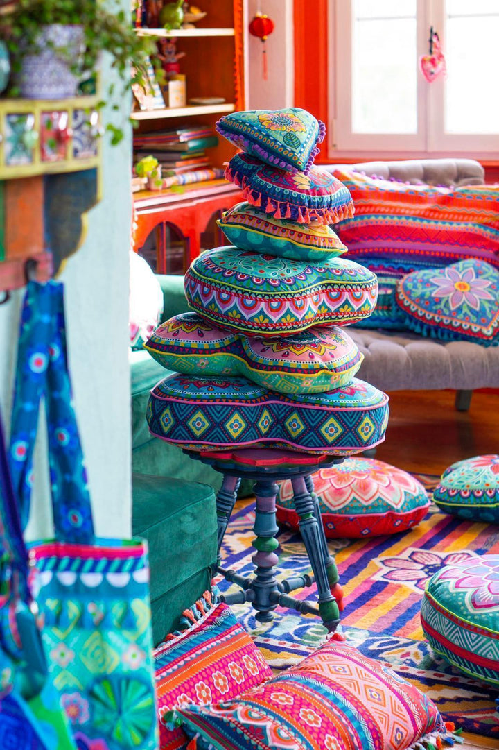 Dekokissen - Herz Grün mit Bordürenrand - 45 x 45 cm