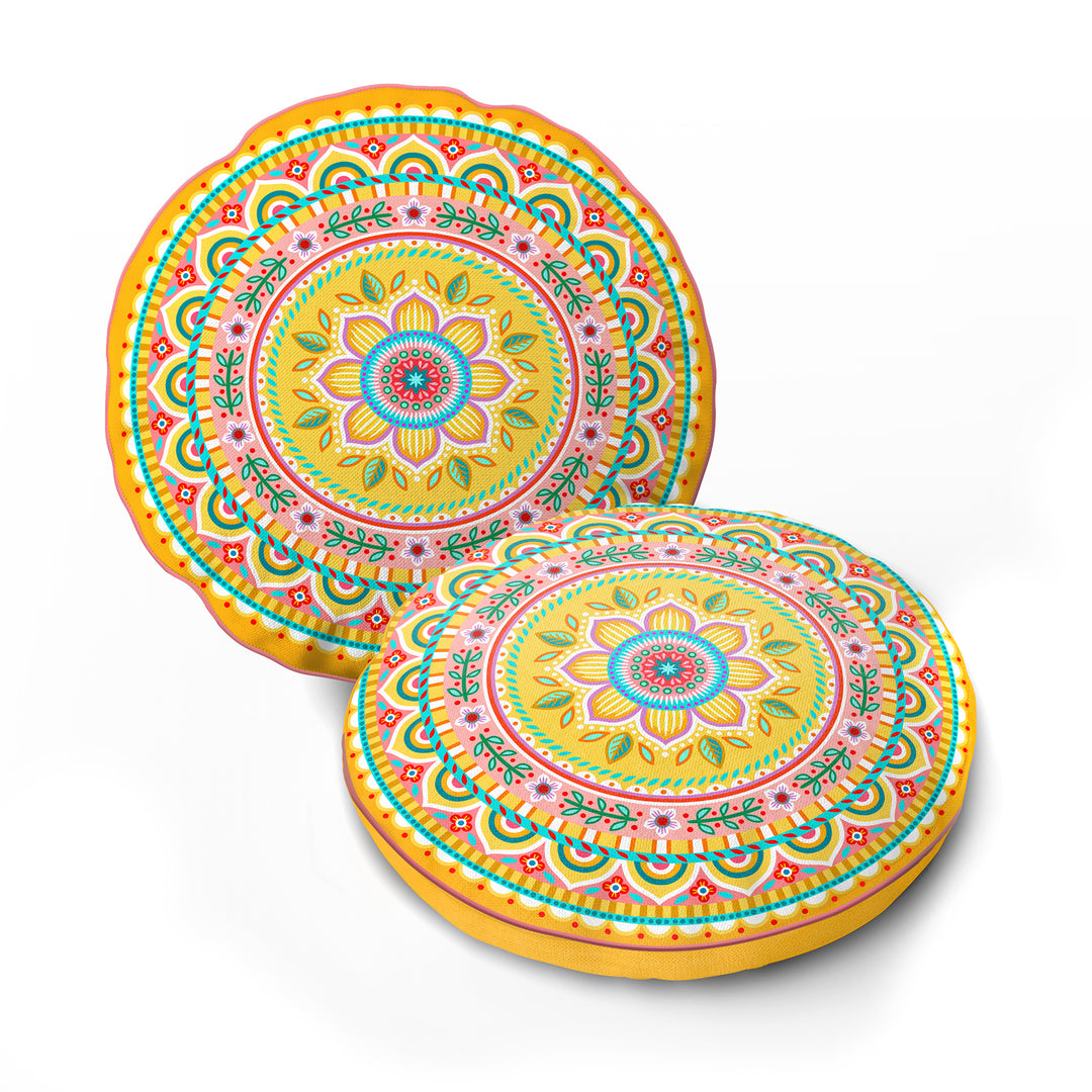 Lieblingskissen – Jasmin gelb ⌀ 50 cm