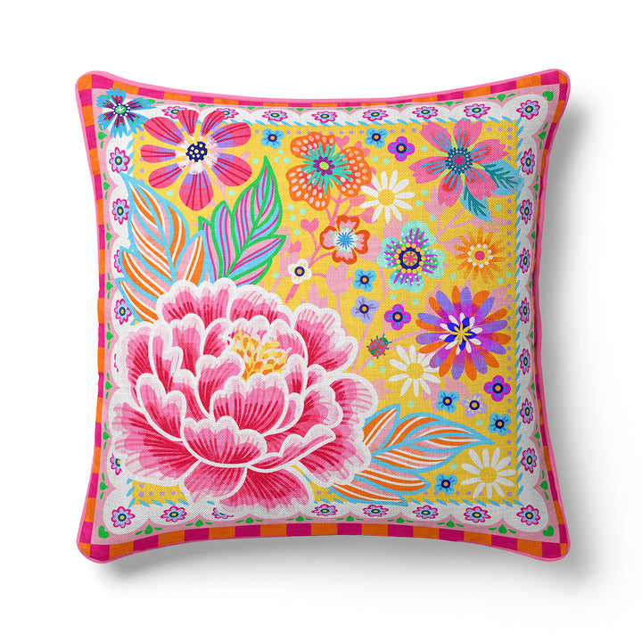 Dekokissen - Blumen Zauber - Gelb - 40 x 40 cm