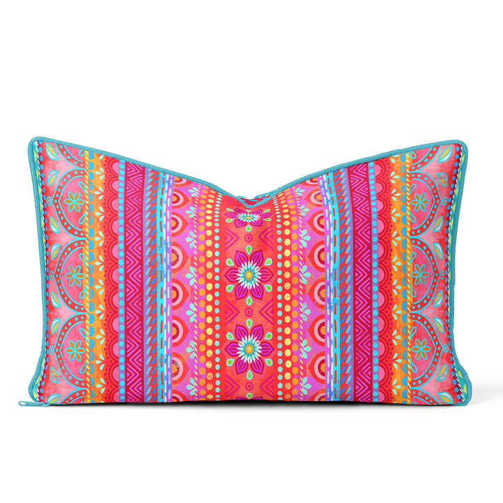 Dekokissen - Boho Pink Orange - 60 x 30 cm