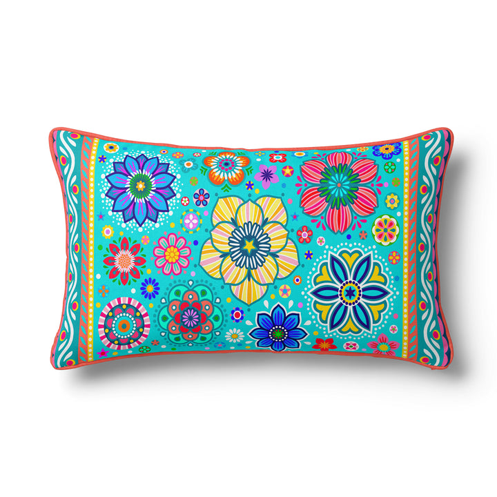 Lieblingskissen – Flora türkis 60 cm x 30 cm