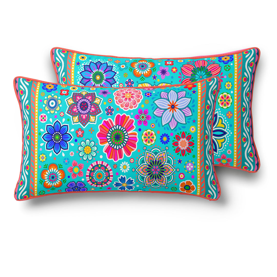 Lieblingskissen – Flora türkis 60 cm x 30 cm
