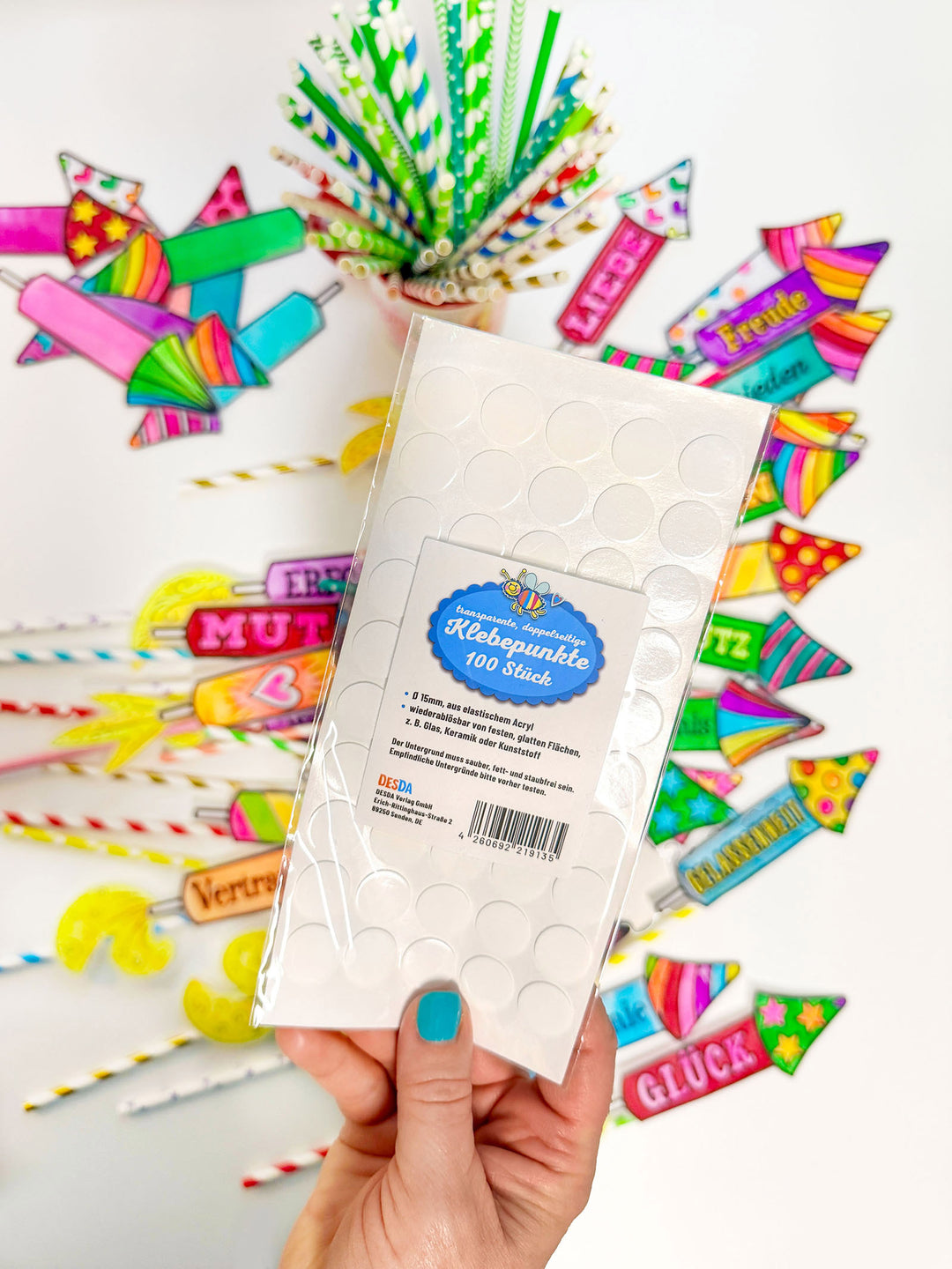 100 doppelseitige Klebepunkte