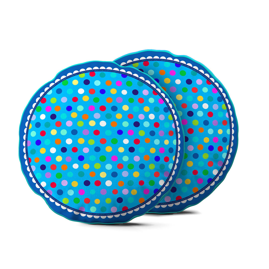Lieblingskissen – Konfetti blau ⌀ 50 cm
