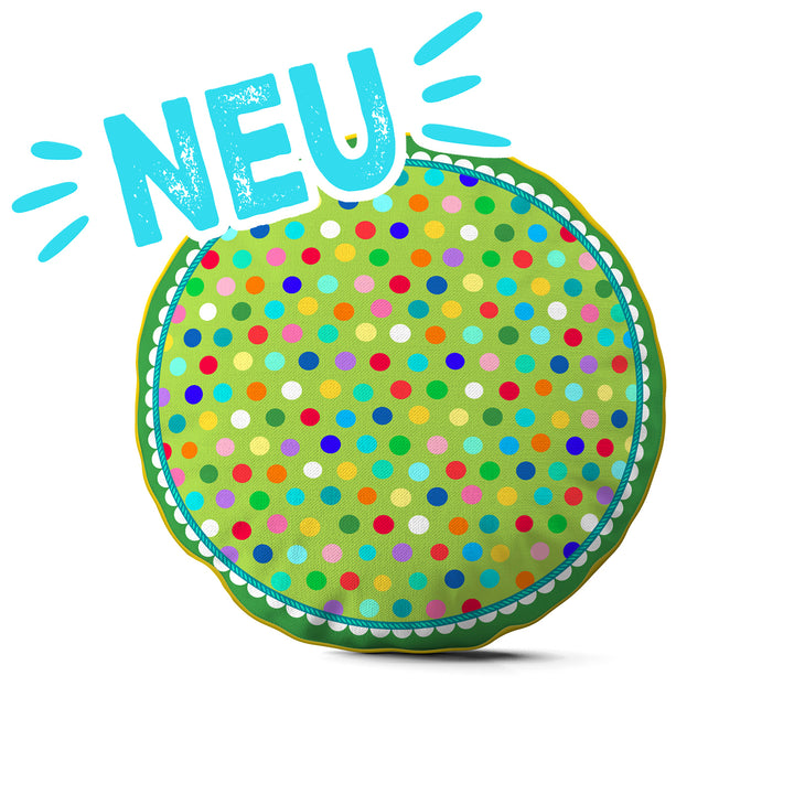 Lieblingskissen – Konfetti grün ⌀ 50 cm