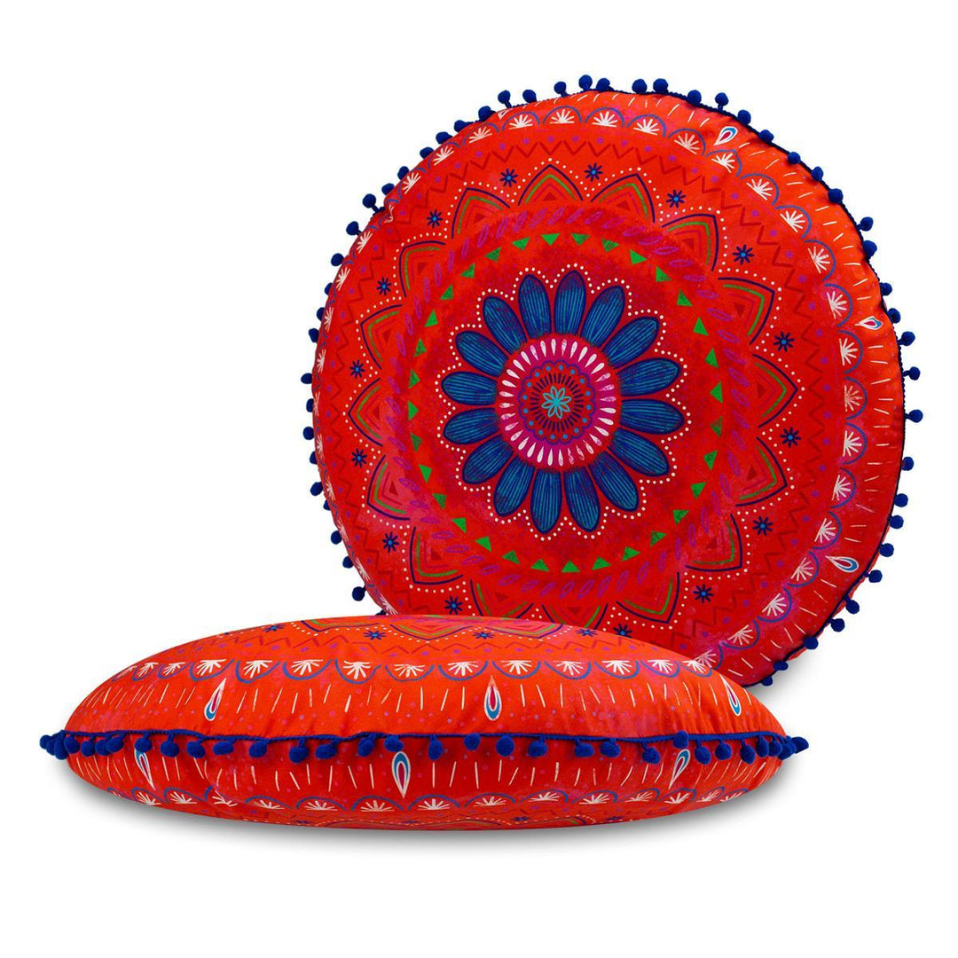Dekokissen - Mandala Rotes Glück - 50 cm