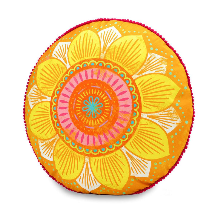 Dekokissen - Mandalablüte Gelb - 42 cm