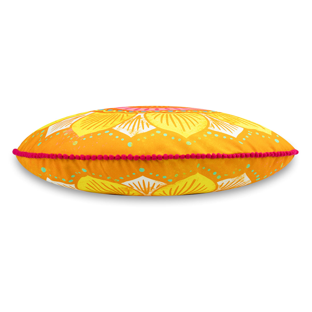 Dekokissen - Mandalablüte Gelb - 42 cm