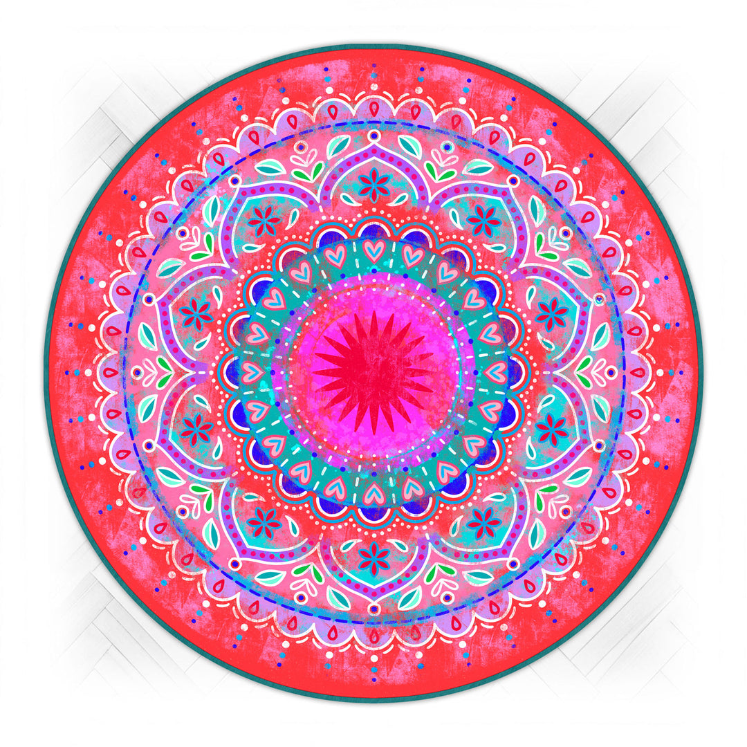 Teppich Rund - Mandala Rot