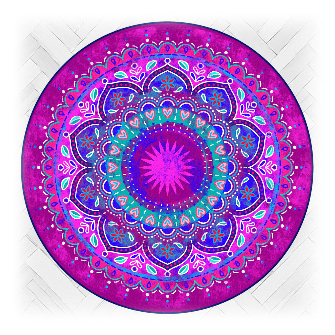 Teppich Rund - Mandala Violett