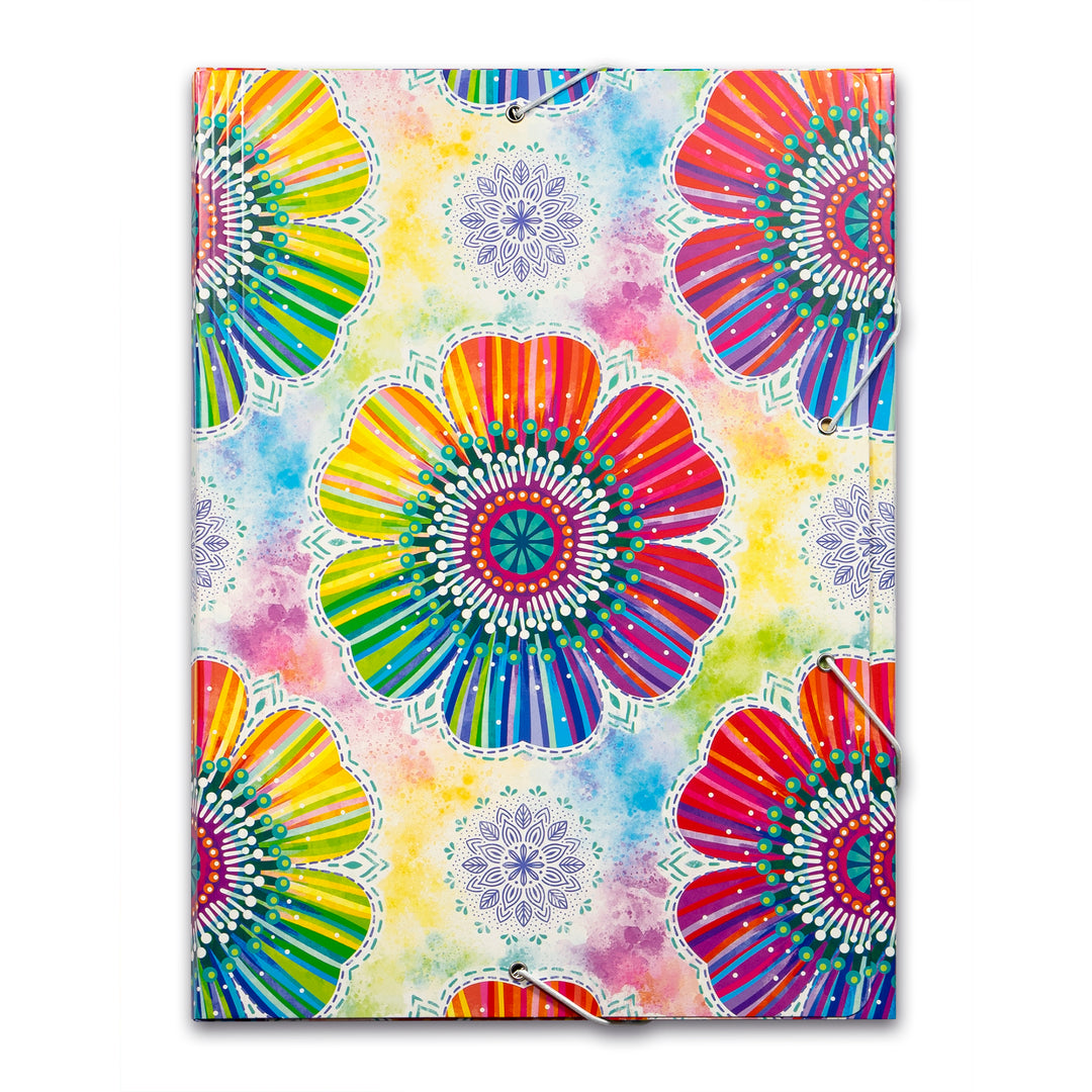 Sammelmappen, Folders für A4 - Mit elastischem Gummiband, Innenseite farbig