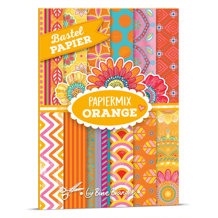 Bastel PAPIER - PAPIERMIX ORANGE