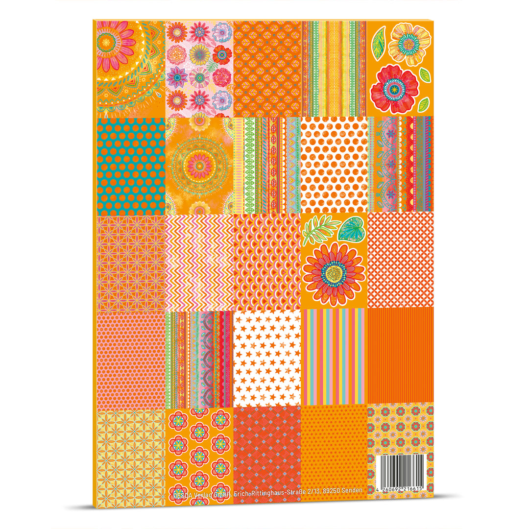 Bastel PAPIER - PAPIERMIX ORANGE