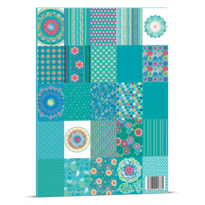 Bastel PAPIER - PAPIERMIX TÜRKIS