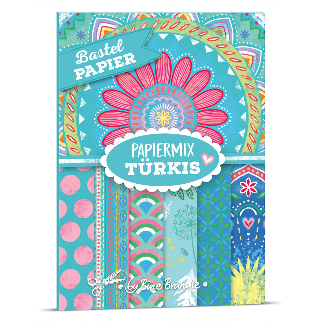 Bastel PAPIER - PAPIERMIX TÜRKIS