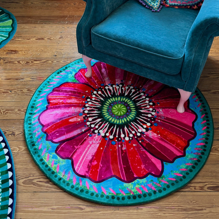 Teppich Rund - Mohnblume