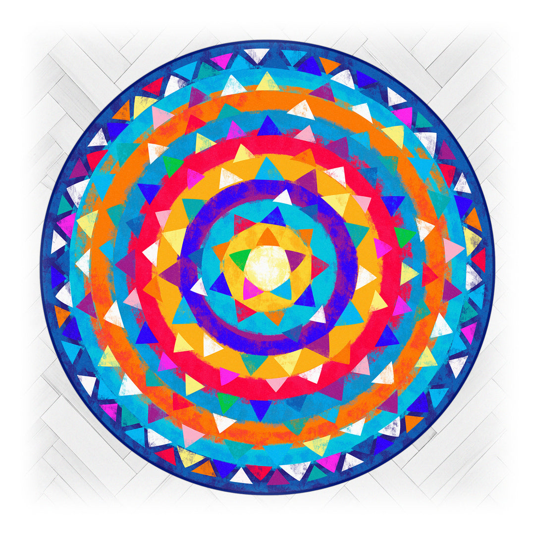 Teppich Rund - Mosaik Bunt
