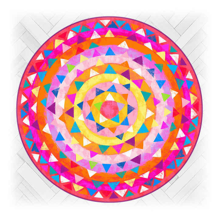 Teppich Rund - Mosaik Pink