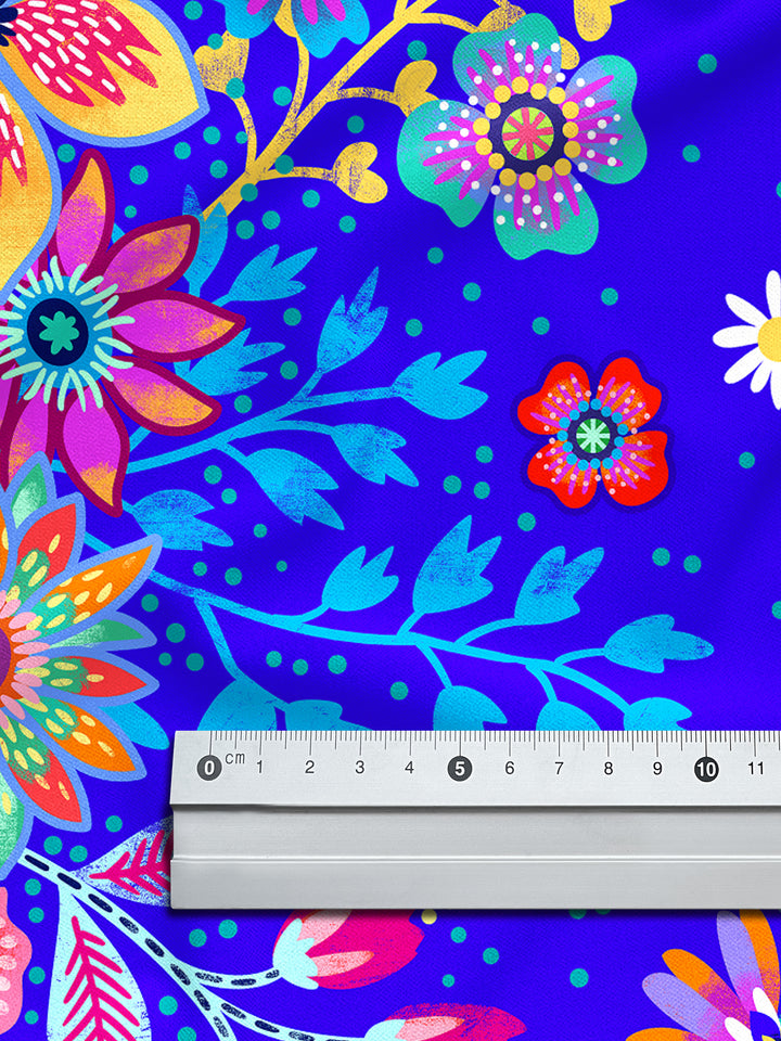 Blumenmeer Dunkelblau - Stoff Klassiker