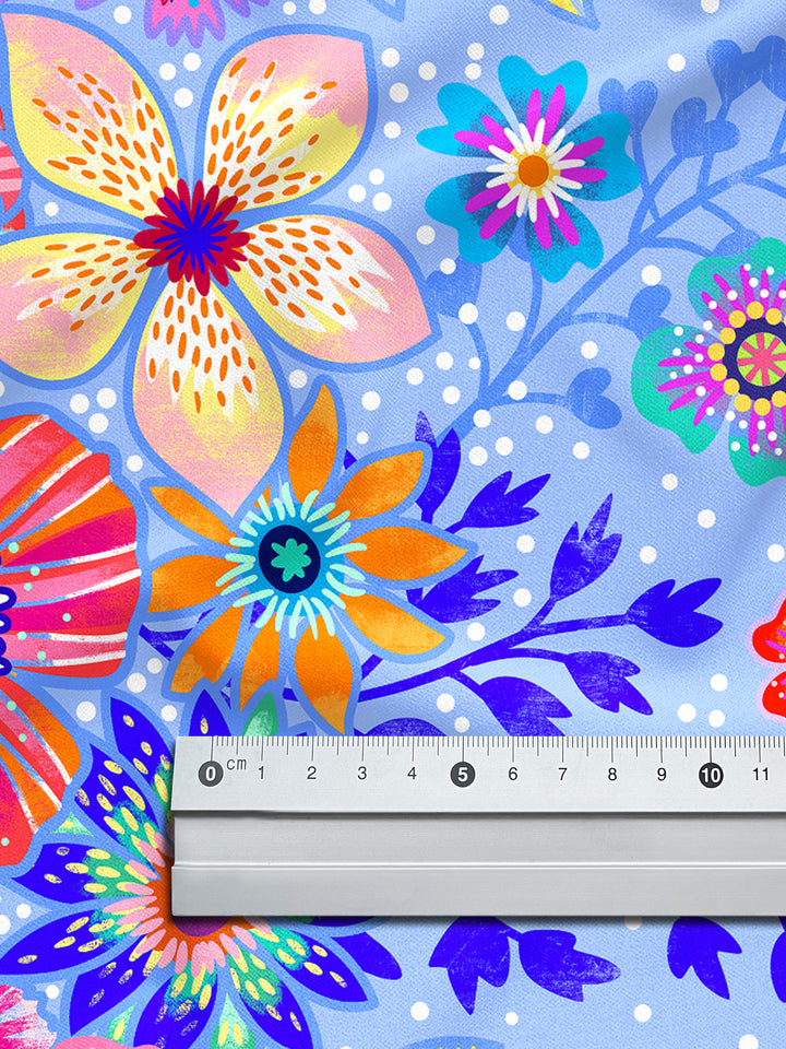 Blumenmeer Hellblau - Stoff Klassiker