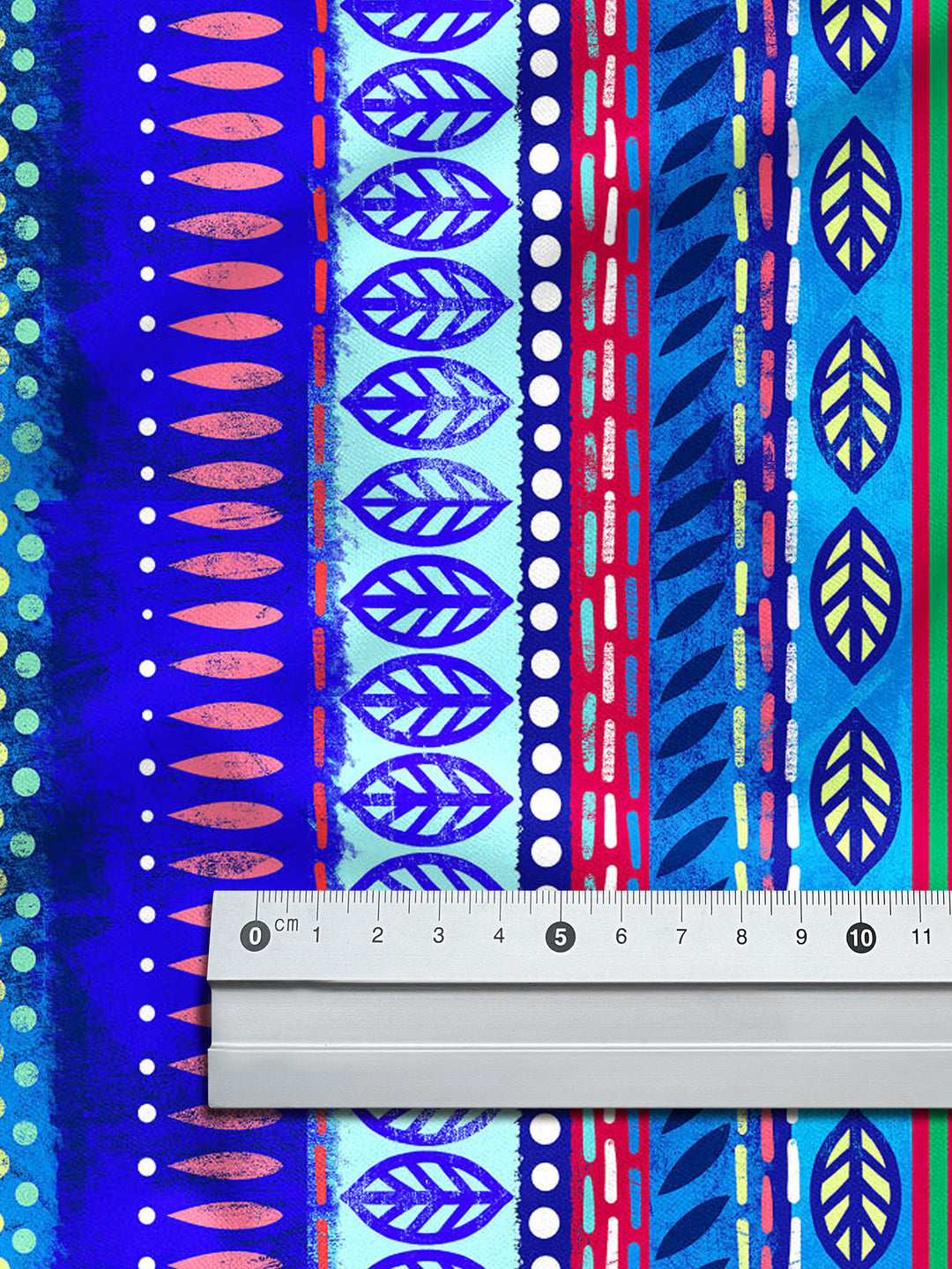 Boho-Bordüren blau - Stoff Klassiker