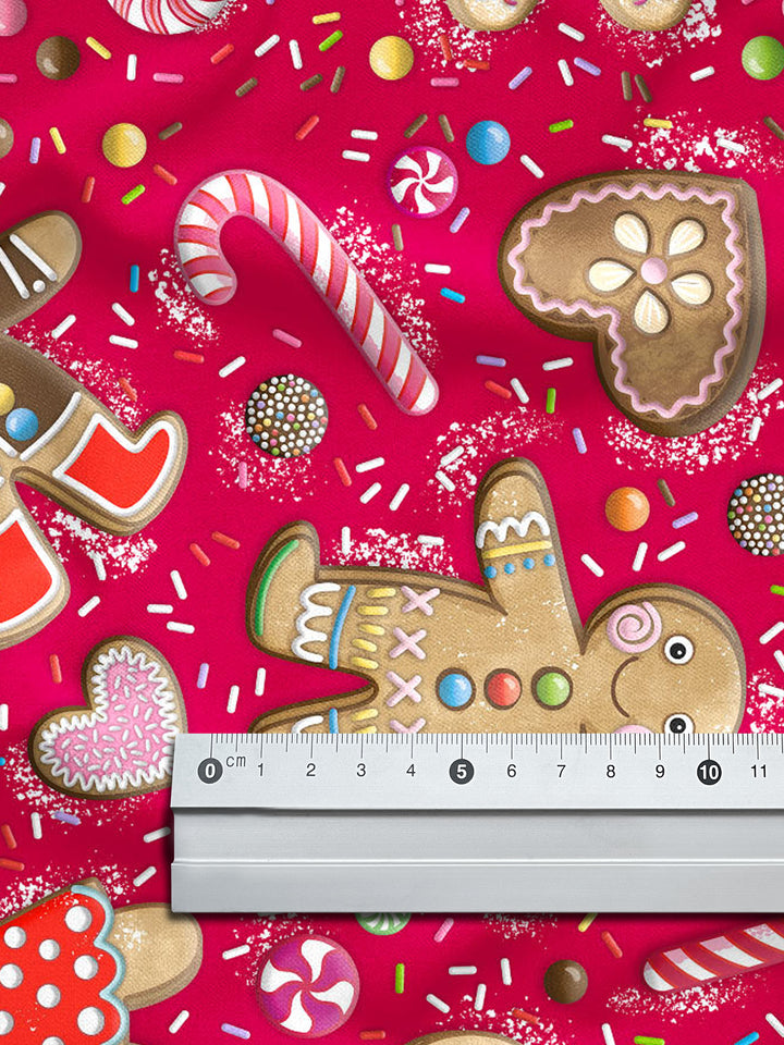 Lebkuchenmännchen klein rot - Stoff Klassiker
