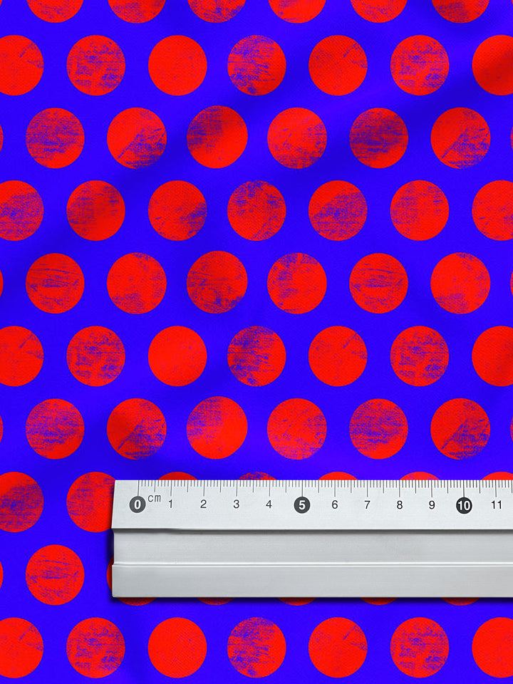 Kleine Punkte dunkelblau rot - Stoff Klassiker
