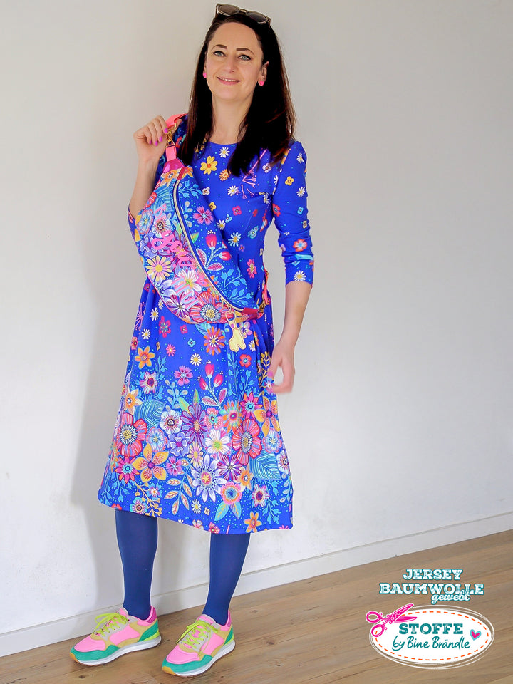 Blumenmeer Dunkelblau - Stoff Klassiker