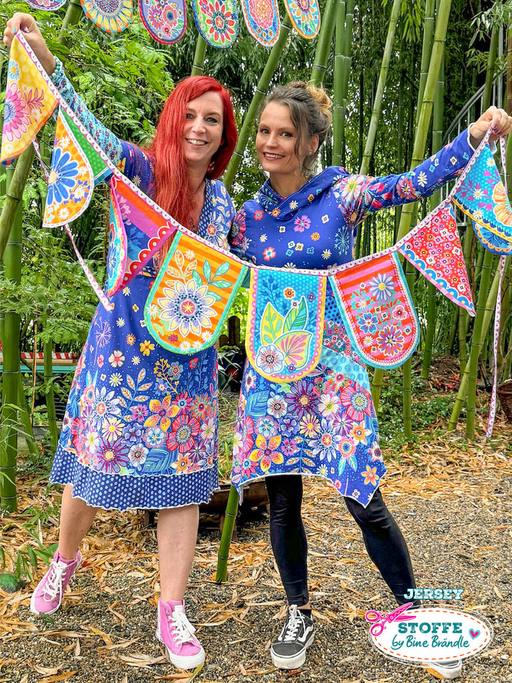 Blumenmeer Dunkelblau - Stoff Klassiker