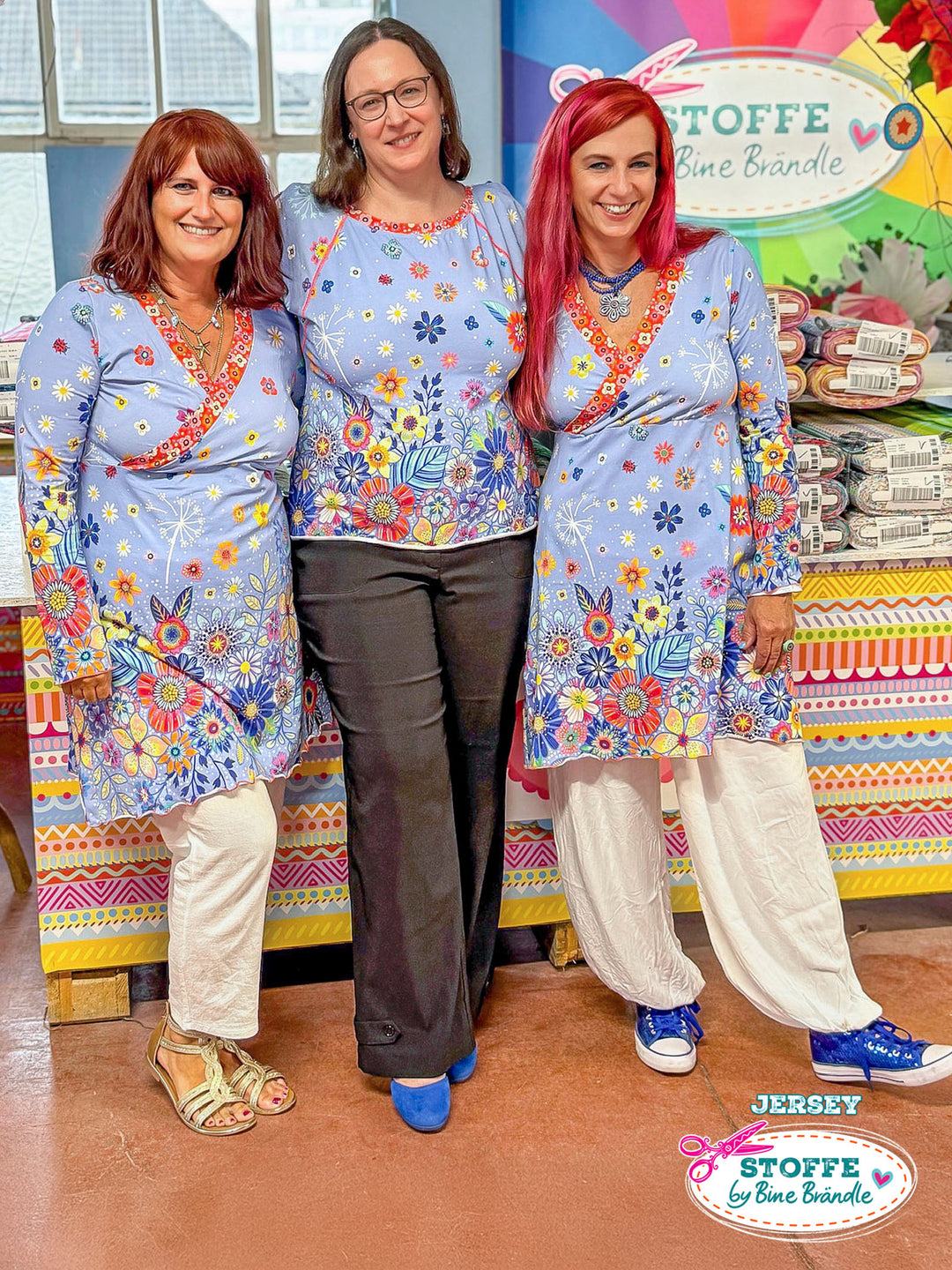 Blumenmeer Hellblau - Stoff Klassiker