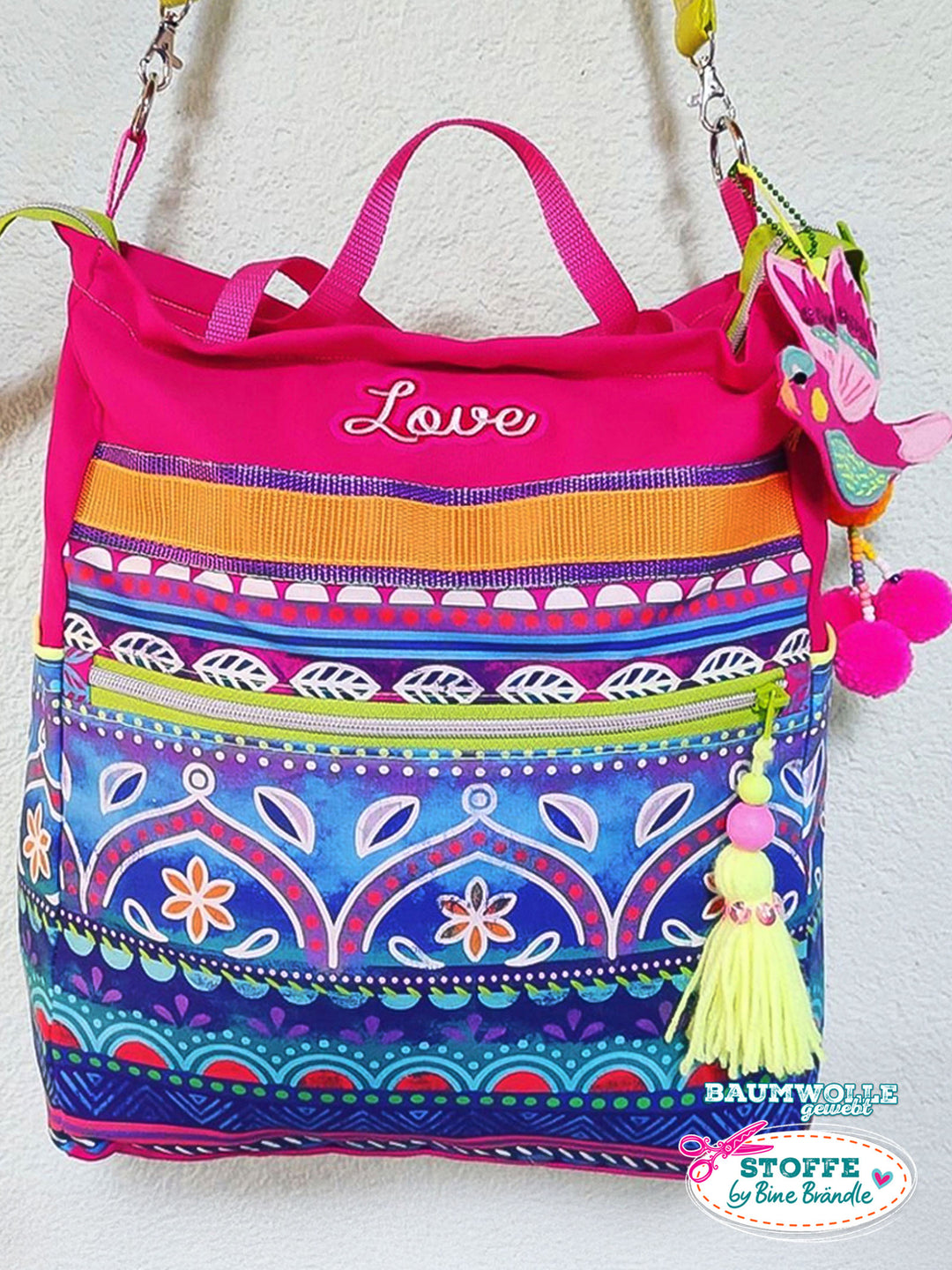 Boho-Bordüren blau - Stoff Klassiker